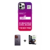 MARSİLYAN™- iPhone 12 Pro Max Kılıf Siluet Çizgi Koleksiyonu - Şeffaf Temperli Cam Ekran Koruyucu + Neon Fosforlu Kamera Lens - TU