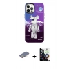 MARSİLYAN™- iPhone 12 Pro Max Kılıf Siluet Çizgi Koleksiyonu - Şeffaf Temperli Cam Ekran Koruyucu + Renkli Kamera Lens Koruma Cam - SI