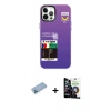 MARSİLYAN™- iPhone 12 Pro Max Kılıf Siluet Çizgi Koleksiyonu - Şeffaf Temperli Cam Ekran Koruyucu + Shine Kamera Lens Koruma Cam - MI