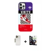 MARSİLYAN™- iPhone 12 Pro Max Kılıf Siluet Çizgi Koleksiyonu - Şeffaf Temperli Cam Ekran Koruyucu + Shine Kamera Lens - GD