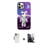 MARSİLYAN™- iPhone 12 Pro Max Kılıf Siluet Çizgi Koleksiyonu - Şeffaf Temperli Cam Ekran Koruyucu + Shine Kamera Lens - GD