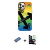 MARSİLYAN™- iPhone 12 Pro Max Kılıf Siluet Çizgi Koleksiyonu - Şeffaf Temperli Cam Ekran Koruyucu + Shine Kamera Lens Koruma Cam - GD