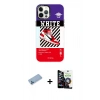 MARSİLYAN™- iPhone 12 Pro Max Kılıf Siluet Çizgi Koleksiyonu - Şeffaf Temperli Cam Ekran Koruyucu + Shine Kamera Lens Koruma Cam - MI