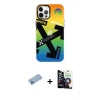 MARSİLYAN™- iPhone 12 Pro Max Kılıf Siluet Çizgi Koleksiyonu - Şeffaf Temperli Cam Ekran Koruyucu + Shine Kamera Lens Koruma Cam - MI