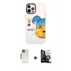 MARSİLYAN™- iPhone 12 Pro Max Kılıf Siluet Çizgi Koleksiyonu - Şeffaf Temperli Cam Ekran Koruyucu + Shine Kamera Lens - GD