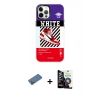 MARSİLYAN™- iPhone 12 Pro Max Kılıf Siluet Çizgi Koleksiyonu - Şeffaf Temperli Cam Ekran Koruyucu + Shine Kamera Lens Koruma Cam - GD