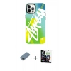 MARSİLYAN™- iPhone 12 Pro Max Kılıf Siluet Çizgi Koleksiyonu - Şeffaf Temperli Cam Ekran Koruyucu + Siyah Shine Kamera Lens Koruma Cam