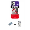 MARSİLYAN™- iPhone 12 Pro Max Kılıf Siluet Çizgi Koleksiyonu - Şeffaf Uv Polymer Nano Ekran Koruyucu + Gökkuşağı Shine Kamera Lens Koruma Cam