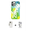 MARSİLYAN™- iPhone 12 Pro Max Kılıf Siluet Çizgi Koleksiyonu - Şeffaf Uv Polymer Nano Ekran Koruyucu + Shine Kamera Lens - GD