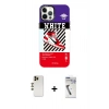 MARSİLYAN™- iPhone 12 Pro Max Kılıf Siluet Çizgi Koleksiyonu - Şeffaf Uv Polymer Nano Ekran Koruyucu + Shine Kamera Lens - GD