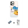 MARSİLYAN™- iPhone 12 Pro Max Kılıf Siluet Çizgi Koleksiyonu - Şeffaf Uv Polymer Nano Ekran Koruyucu + Metal Kamera Lens Koruma Cam - KI