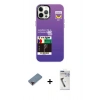 MARSİLYAN™- iPhone 12 Pro Max Kılıf Siluet Çizgi Koleksiyonu - Şeffaf Uv Polymer Nano Ekran Koruyucu + Metal Kamera Lens Koruma Cam - KI
