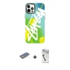 MARSİLYAN™- iPhone 12 Pro Max Kılıf Siluet Çizgi Koleksiyonu - Şeffaf Uv Polymer Nano Ekran Koruyucu + Renkli Kamera Lens Koruma Cam - SI