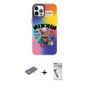 MARSİLYAN™- iPhone 12 Pro Max Kılıf Siluet Çizgi Koleksiyonu - Şeffaf Uv Polymer Nano Ekran Koruyucu + Renkli Kamera Lens Koruma Cam - SI