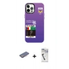 MARSİLYAN™- iPhone 12 Pro Max Kılıf Siluet Çizgi Koleksiyonu - Şeffaf Uv Polymer Nano Ekran Koruyucu + Renkli Kamera Lens Koruma Cam - PE