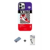 MARSİLYAN™- iPhone 12 Pro Max Kılıf Siluet Çizgi Koleksiyonu - Şeffaf Uv Polymer Nano Ekran Koruyucu + Shine Kamera Lens Koruma Cam - PE