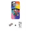 MARSİLYAN™- iPhone 12 Pro Max Kılıf Siluet Çizgi Koleksiyonu - Şeffaf Uv Polymer Nano Ekran Koruyucu + Shine Kamera Lens Koruma Cam - SABE