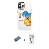 MARSİLYAN™- iPhone 12 Pro Max Kılıf Siluet Çizgi Koleksiyonu - Şeffaf Uv Polymer Nano Ekran Koruyucu + Shine Kamera Lens Koruma Cam - GD