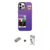 MARSİLYAN™- iPhone 12 Pro Max Kılıf Siluet Çizgi Koleksiyonu - Şeffaf Uv Polymer Nano Ekran Koruyucu + Shine Kamera Lens Koruma Cam - SABE