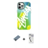 MARSİLYAN™- iPhone 12 Pro Max Kılıf Siluet Çizgi Koleksiyonu - Şeffaf Uv Polymer Nano Ekran Koruyucu + Siyah Shine Kamera Lens Koruma Cam