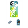MARSİLYAN™- iPhone 12 Pro Max Kılıf Siluet Çizgi Koleksiyonu - Siyah 18D Cam Ekran Koruyucu + Shine Kamera Lens Koruma Cam - GI