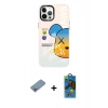 MARSİLYAN™- iPhone 12 Pro Max Kılıf Siluet Çizgi Koleksiyonu - Siyah 18D Cam Ekran Koruyucu + Shine Kamera Lens Koruma Cam - GI