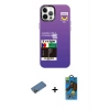 MARSİLYAN™- iPhone 12 Pro Max Kılıf Siluet Çizgi Koleksiyonu - Siyah 18D Cam Ekran Koruyucu + Shine Kamera Lens Koruma Cam - GD