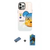 MARSİLYAN™- iPhone 12 Pro Max Kılıf Siluet Çizgi Koleksiyonu - Siyah 18D Cam Ekran Koruyucu + Shine Kamera Lens Koruma Cam - GD