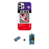 MARSİLYAN™- iPhone 12 Pro Max Kılıf Siluet Çizgi Koleksiyonu - Siyah 18D Cam Ekran Koruyucu + Shine Kamera Lens Koruma Cam - GD