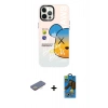 MARSİLYAN™- iPhone 12 Pro Max Kılıf Siluet Çizgi Koleksiyonu - Siyah 18D Cam Ekran Koruyucu + Renkli Kamera Lens Koruma Cam - SI
