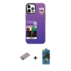 MARSİLYAN™- iPhone 12 Pro Max Kılıf Siluet Çizgi Koleksiyonu - Siyah 18D Cam Ekran Koruyucu + Shine Kamera Lens Koruma Cam - SABE