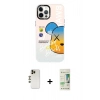 MARSİLYAN™- iPhone 12 Pro Max Kılıf Siluet Çizgi Koleksiyonu - Siyah 20D Premium Cam Ekran Koruyucu + Shine Kamera Lens - GD