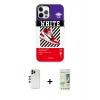 MARSİLYAN™- iPhone 12 Pro Max Kılıf Siluet Çizgi Koleksiyonu - Siyah 20D Premium Cam Ekran Koruyucu + Shine Kamera Lens - GD
