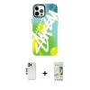 MARSİLYAN™- iPhone 12 Pro Max Kılıf Siluet Çizgi Koleksiyonu - Siyah 20D Premium Cam Ekran Koruyucu + Shine Kamera Lens - GD