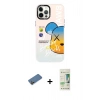 MARSİLYAN™- iPhone 12 Pro Max Kılıf Siluet Çizgi Koleksiyonu - Siyah 20D Premium Cam Ekran Koruyucu + Shine Kamera Lens Koruma Cam - GD