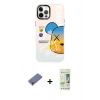 MARSİLYAN™- iPhone 12 Pro Max Kılıf Siluet Çizgi Koleksiyonu - Siyah 20D Premium Cam Ekran Koruyucu + Metal Kamera Lens Koruma Cam - GD