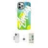 MARSİLYAN™- iPhone 12 Pro Max Kılıf Siluet Çizgi Koleksiyonu - Siyah 20D Premium Cam Ekran Koruyucu + Shine Kamera Lens - LT