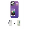 MARSİLYAN™- iPhone 12 Pro Max Kılıf Siluet Çizgi Koleksiyonu - Siyah 20D Premium Cam Ekran Koruyucu + Shine Kamera Lens - LT