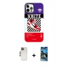 MARSİLYAN™- iPhone 12 Pro Max Kılıf Siluet Çizgi Koleksiyonu - Siyah 34D Izgaralı Cam + Shine Kamera Lens - GD