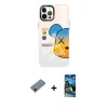 MARSİLYAN™- iPhone 12 Pro Max Kılıf Siluet Çizgi Koleksiyonu - Siyah 34D Izgaralı Cam + Metal Kamera Lens Koruma Cam - KI