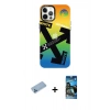 MARSİLYAN™- iPhone 12 Pro Max Kılıf Siluet Çizgi Koleksiyonu - Siyah 34D Izgaralı Cam + Shine Kamera Lens Koruma Cam - MI