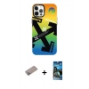 MARSİLYAN™- iPhone 12 Pro Max Kılıf Siluet Çizgi Koleksiyonu - Siyah 34D Izgaralı Cam + Shine Kamera Lens Koruma Cam - SABE