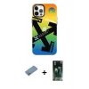 MARSİLYAN™- iPhone 12 Pro Max Kılıf Siluet Çizgi Koleksiyonu - Siyah 360 Mat Full Body Arka Koruyucu + Shine Kamera Lens Koruma Cam - GS