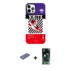 MARSİLYAN™- iPhone 12 Pro Max Kılıf Siluet Çizgi Koleksiyonu - Siyah 360 Mat Full Body Arka Koruyucu + Renkli Kamera Lens Koruma Cam - YL