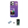 MARSİLYAN™- iPhone 12 Pro Max Kılıf Siluet Çizgi Koleksiyonu - Siyah 360 Mat Full Body Arka Koruyucu + Shine Kamera Lens Koruma Cam - MI