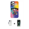 MARSİLYAN™- iPhone 12 Pro Max Kılıf Siluet Çizgi Koleksiyonu - Siyah 360 Mat Full Body Arka Koruyucu + Shine Kamera Lens - LT