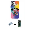 MARSİLYAN™- iPhone 12 Pro Max Kılıf Siluet Çizgi Koleksiyonu - Siyah 360 Mat Full Body Arka Koruyucu + Shine Kamera Lens Koruma Cam - MI