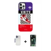 MARSİLYAN™- iPhone 12 Pro Max Kılıf Siluet Çizgi Koleksiyonu - Siyah 360 Mat Full Body Arka Koruyucu + Shine Kamera Lens - LT