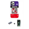 MARSİLYAN™- iPhone 12 Pro Max Kılıf Siluet Çizgi Koleksiyonu - Siyah 360 Mat Full Body Arka Koruyucu + Renkli Kamera Lens Koruma Cam - TU