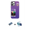 MARSİLYAN™- iPhone 12 Pro Max Kılıf Siluet Çizgi Koleksiyonu - Siyah 3D Antistatik Cam Ekran Koruyucu + Shine Kamera Lens Koruma Cam - GD